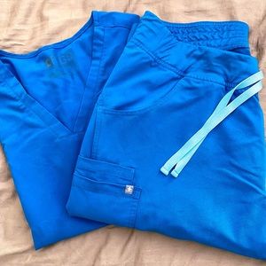 Figs royal blue scrub set